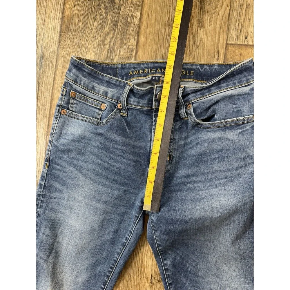 American Eagle Jeans Mens 28x32 Blue Denim  Flex 4 Patch Look Skinny 30"L - Picture 7 of 14